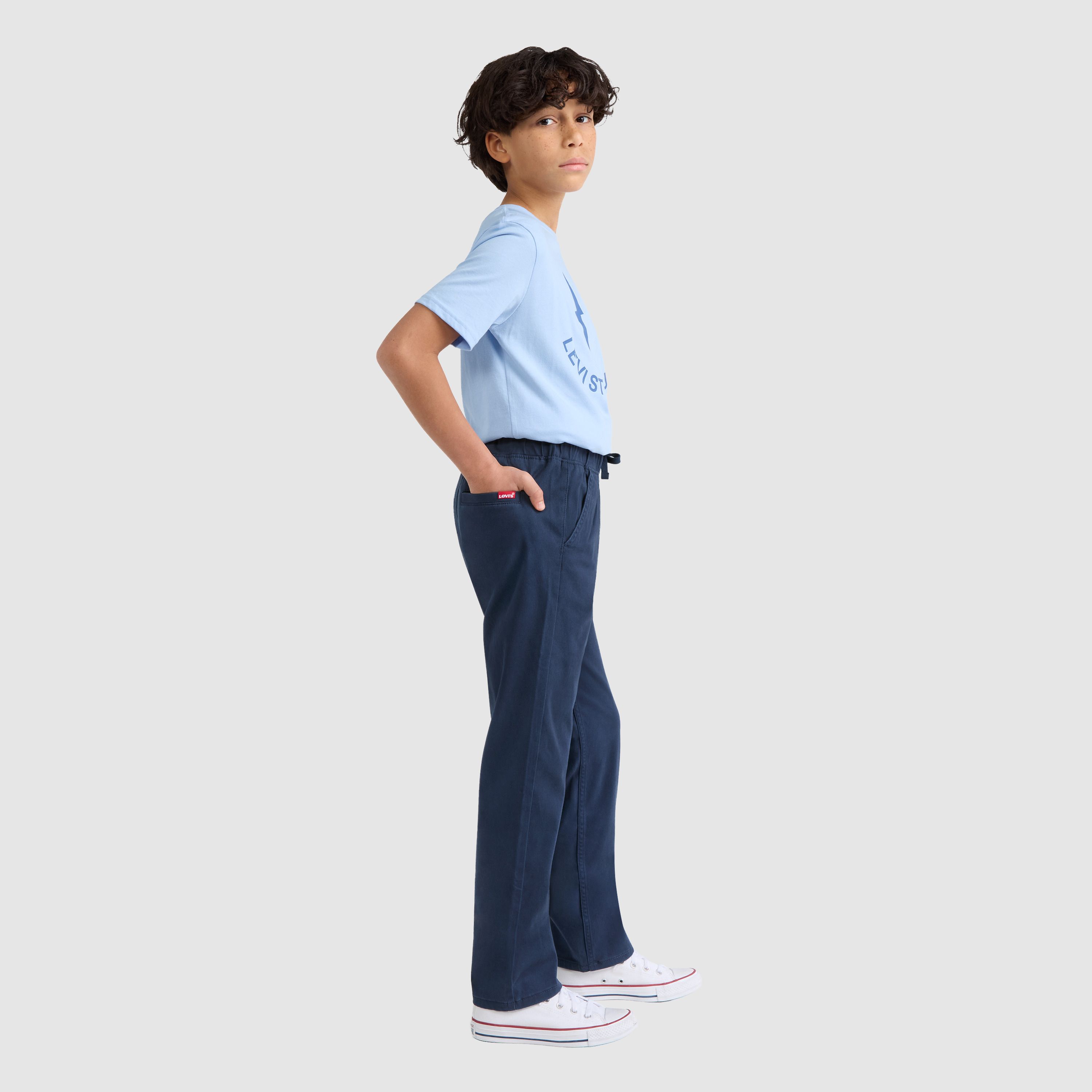Pull-On Slim Sueded Pants Big Boys 8-20 3