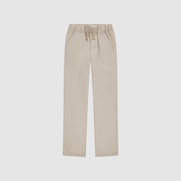 Pull-On Slim Sueded Pants Big Boys 8-20 — Plaza Taupe - Beige