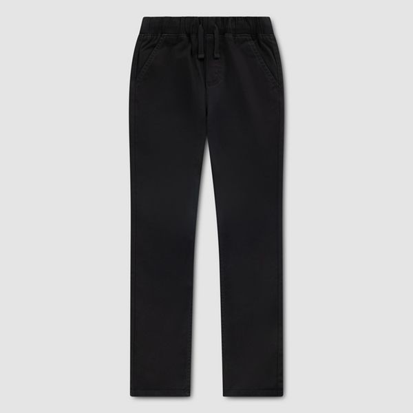 Pull-On Slim Sueded Pants Toddler Boys 2T-4T — Black - Charcoal