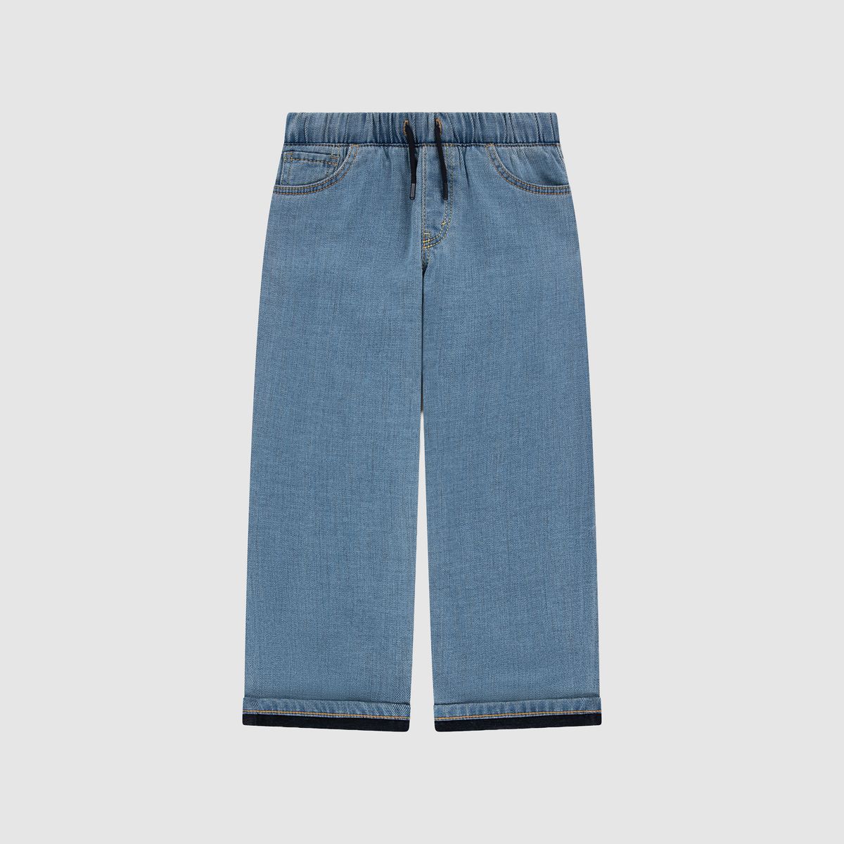 Pull-On Baggy Jeans Little Boys 4-7 — Basil Sky - Medium Wash
