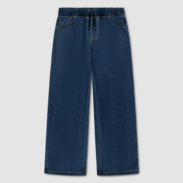 Pull-On Baggy Jeans Little Boys 4-7 — Saves The Day - Dark Wash