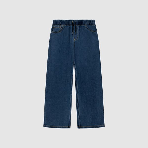 Pull-On Baggy Jeans Big Boys 8-20 — Saves The Day - Dark Wash