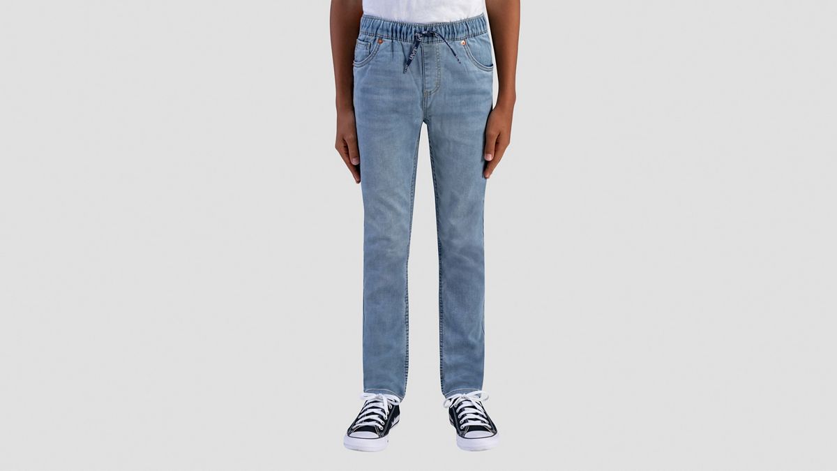 Skinny Fit Pull On Pants Big Boys 8-20 — Pyramids - Medium Wash