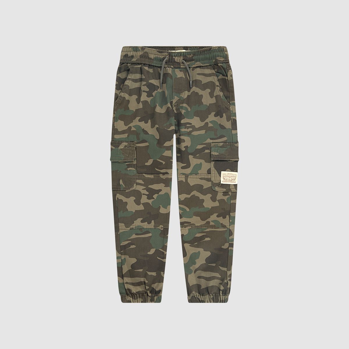 Relaxed Cargo Joggers Little Boys 4-7 — Olive Night Camo - Green