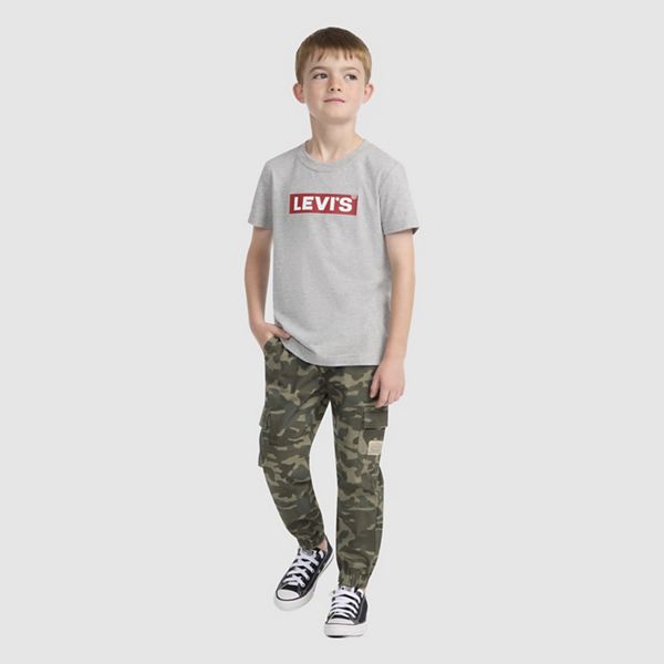 Relaxed Cargo Joggers Little Boys 4-7 — Olive Night Camo - Green