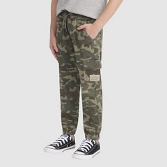 Relaxed Cargo Joggers Little Boys 4-7 — Olive Night Camo - Green 2