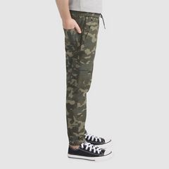 Relaxed Cargo Joggers Little Boys 4-7 — Olive Night Camo - Green 3