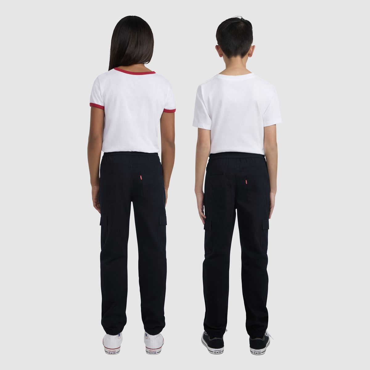 Relaxed Cargo Joggers Big Boys 8-20 — Black