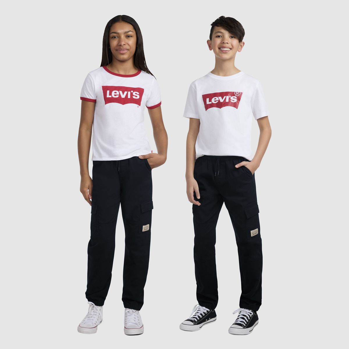 Relaxed Cargo Joggers Big Boys 8-20 — Black