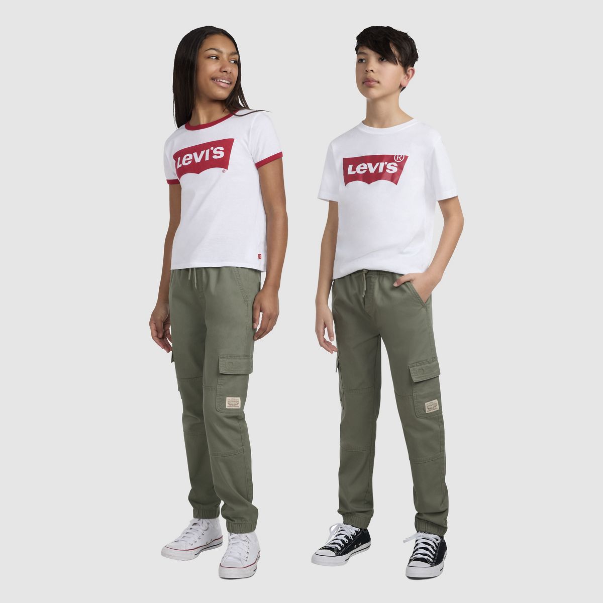 Relaxed Cargo Joggers Big Boys 8-20 — Dusty Olive - Green