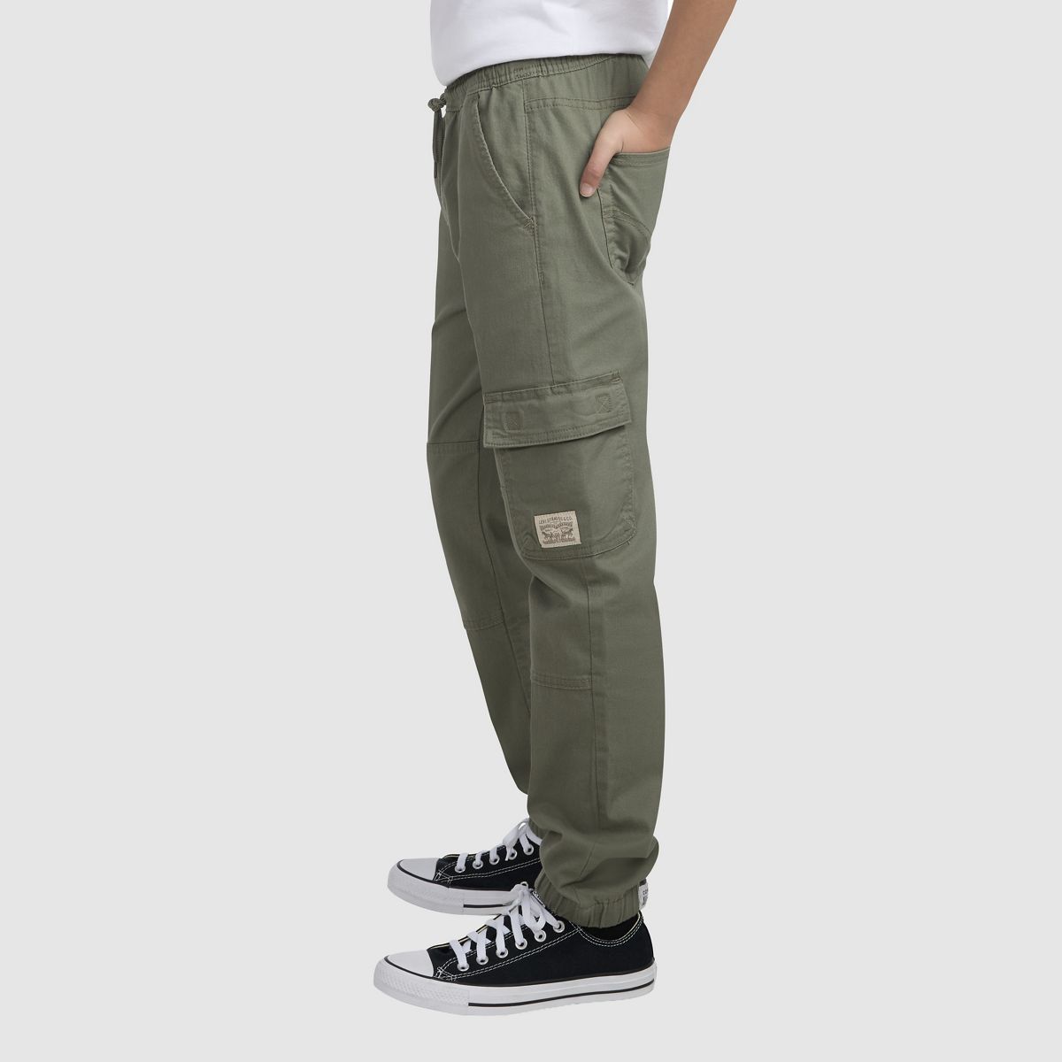 Relaxed Cargo Joggers Big Boys 8-20 — Dusty Olive - Green
