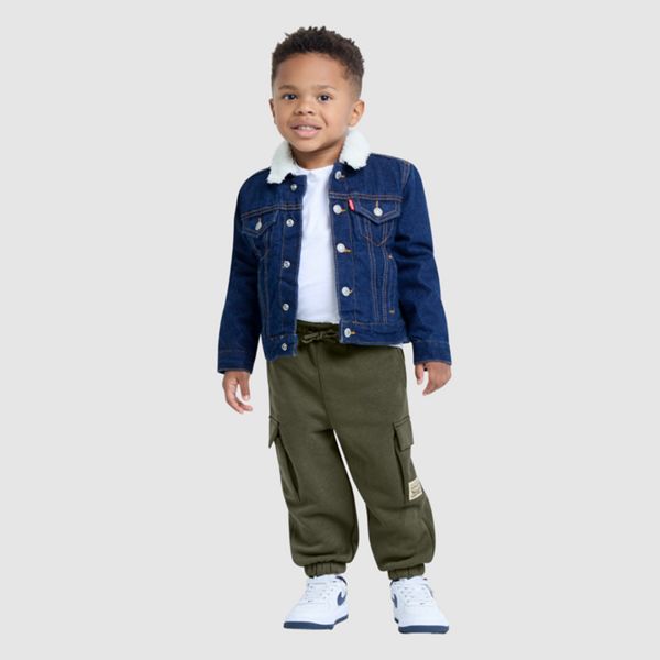Pull-On Utility Pants Little Boys 4-7 — Olive Night - Green