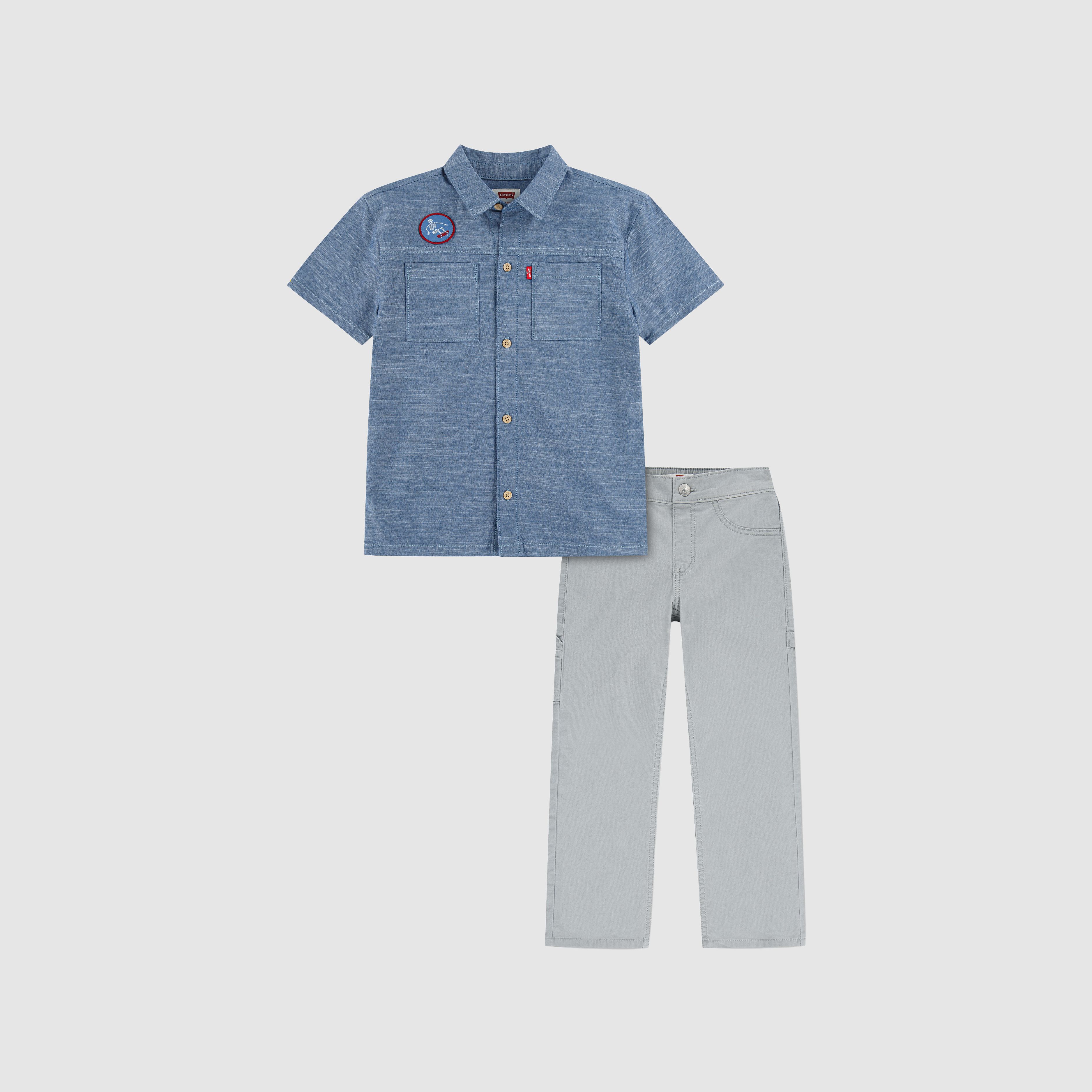 Chambray Top And Pants Set Little Boys 4-7 3