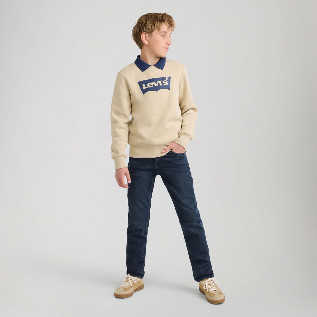 Levi's Big Kid Boys Adjustable Waist Stretch Fabric 502 Tapered Leg Regular Fit Jean, 20, Blue