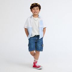 Denim Cargo Shorts Little Boys 4-7 — Tumbleweed - Dark Wash 1