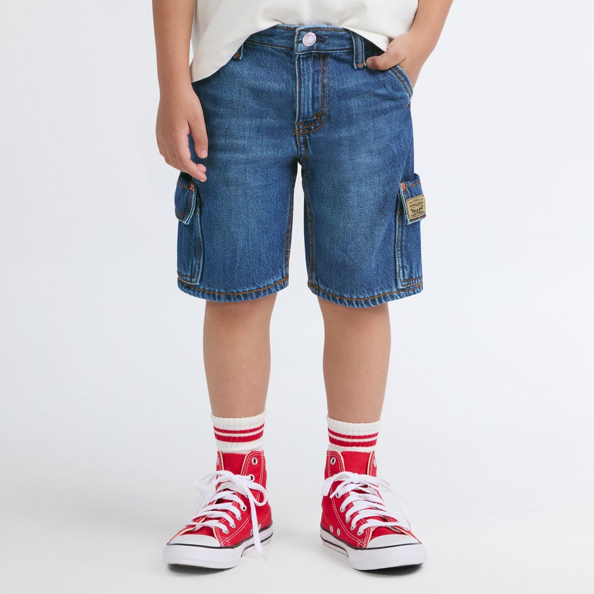 Denim Cargo Shorts Little Boys 4-7 — Tumbleweed - Dark Wash