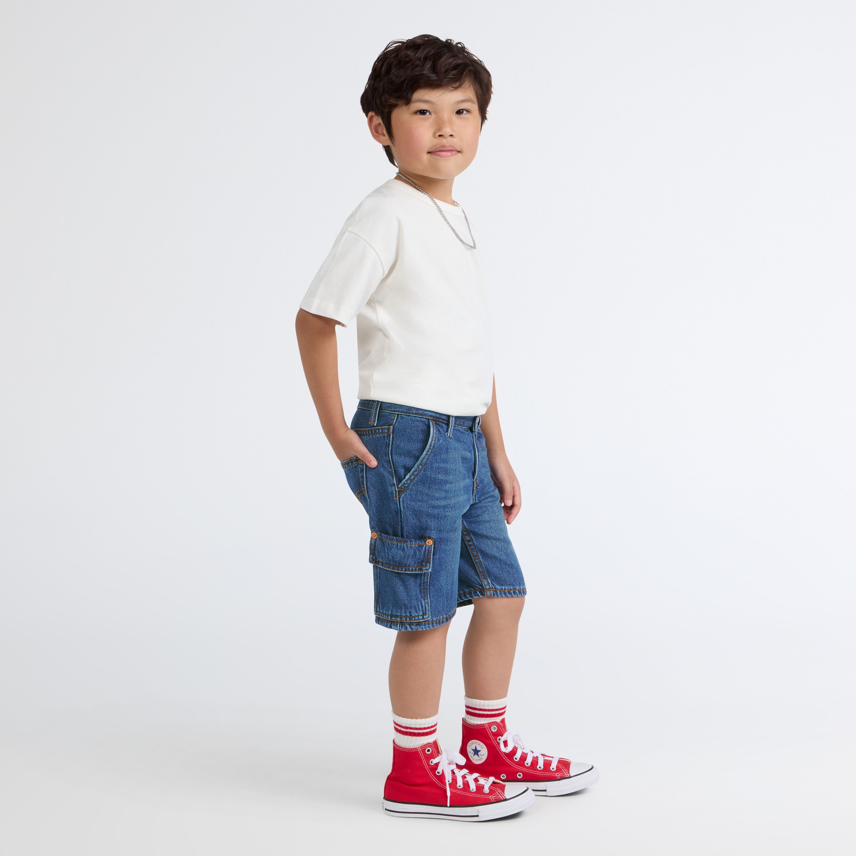 Denim Cargo Shorts Little Boys 4-7 3