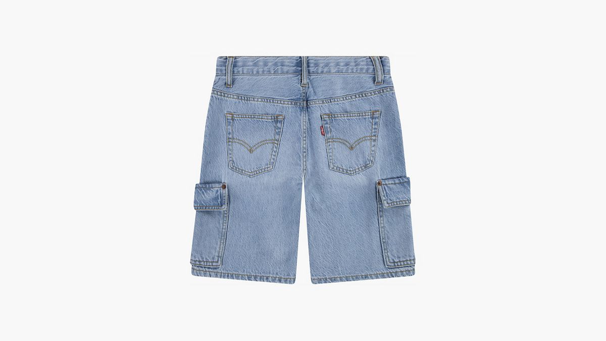 Denim Cargo Shorts Little Boys 4-7 — From Scratch No Destruction - Light Wash