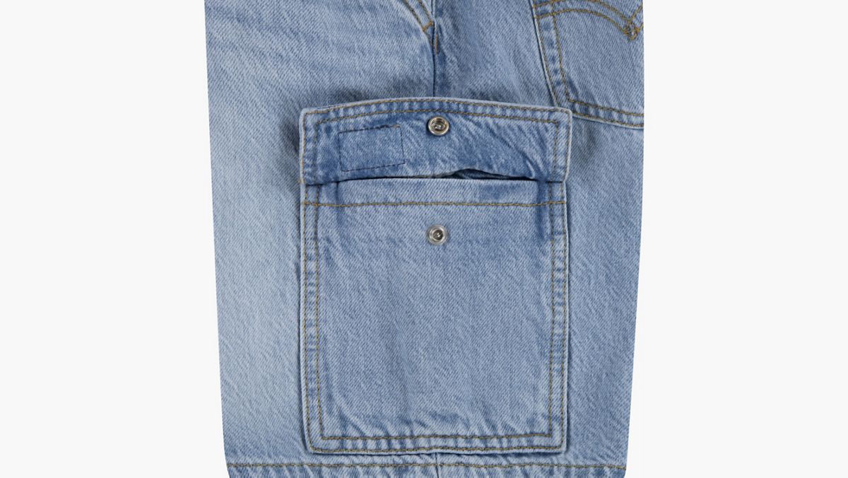 Denim Cargo Shorts Little Boys 4-7 — From Scratch No Destruction - Light Wash