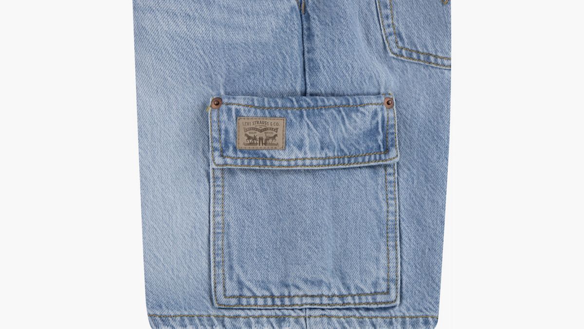 Denim Cargo Shorts Little Boys 4-7 — From Scratch No Destruction - Light Wash