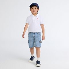 Denim Cargo Shorts Little Boys 4-7 — From Scratch No Destruction - Light Wash 4
