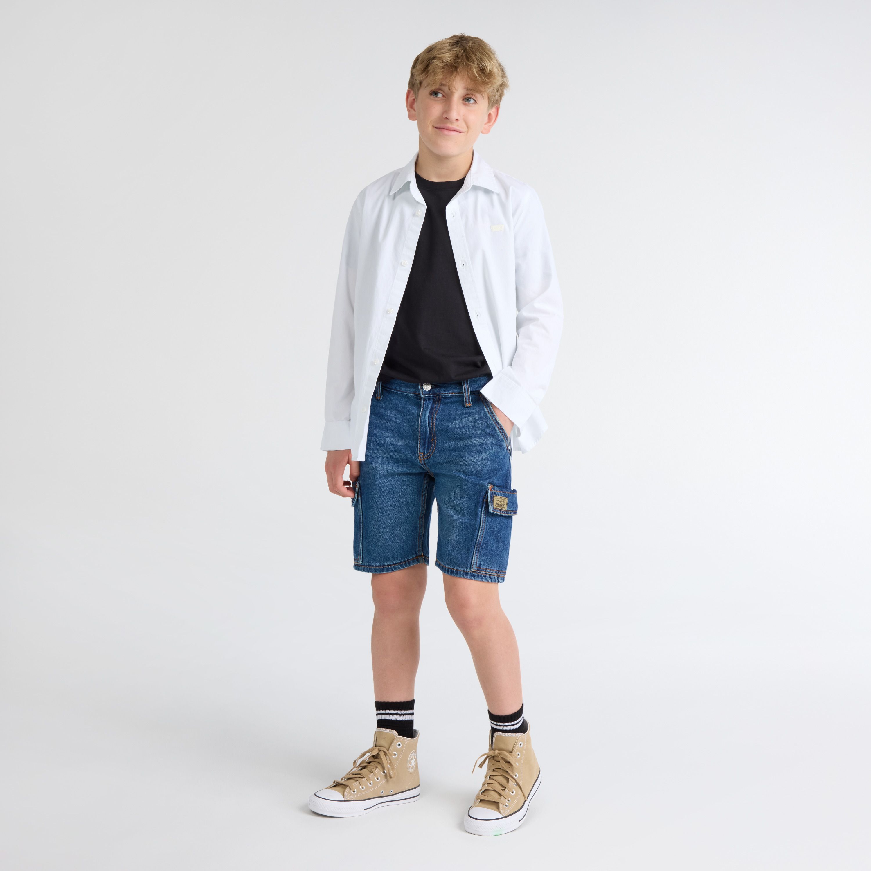 Denim Cargo Shorts Big Boys 8-20 1