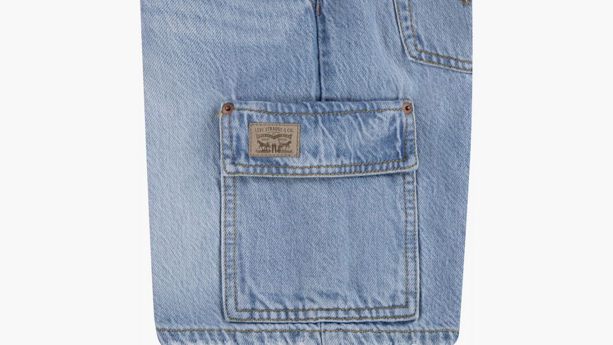 Denim Cargo Shorts Big Boys 8-20 — From Scratch No Destruction - Light Wash