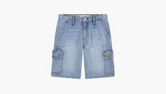 Denim Cargo Shorts Big Boys 8-20 — From Scratch No Destruction - Light Wash 6
