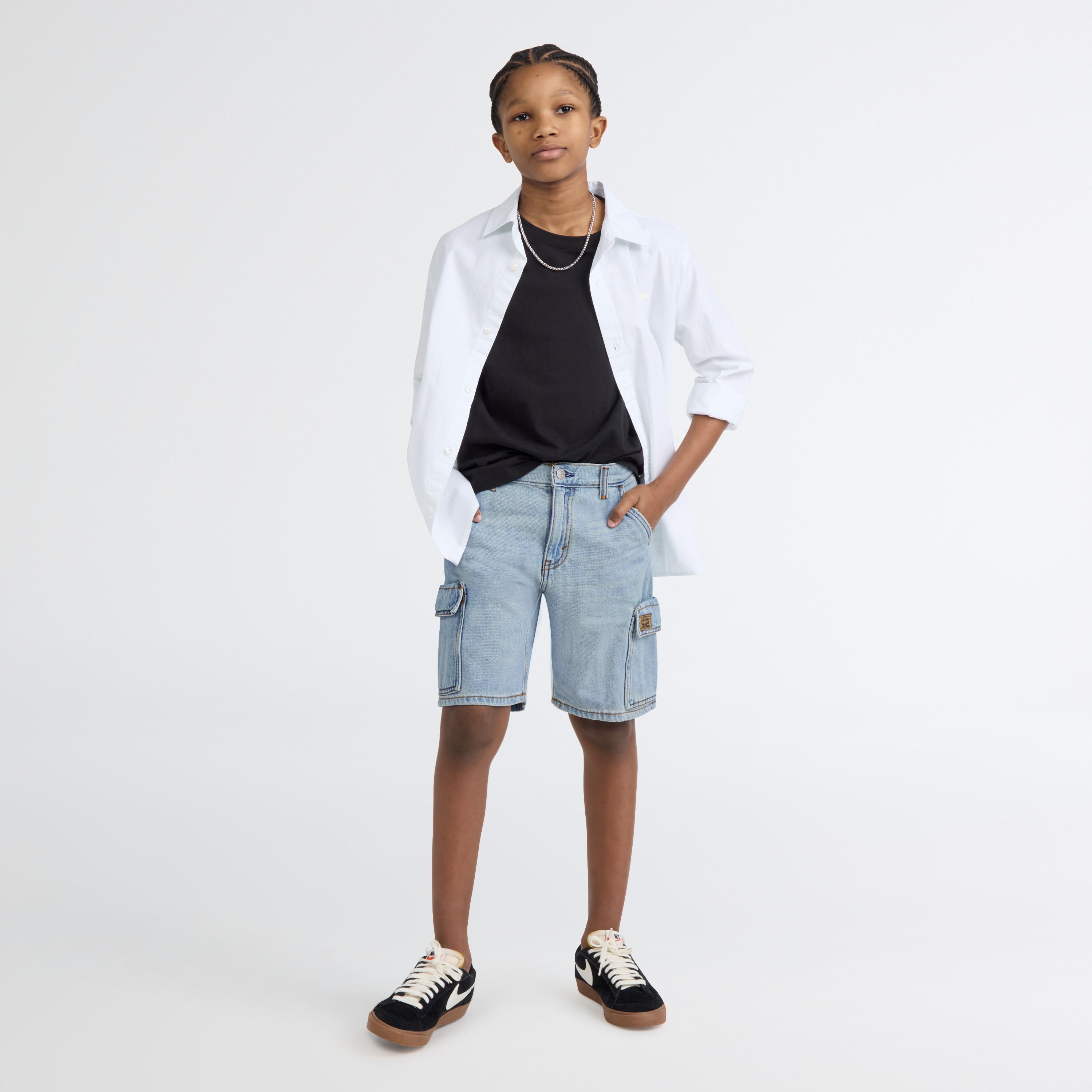 Denim Cargo Shorts Big Boys 8-20 1