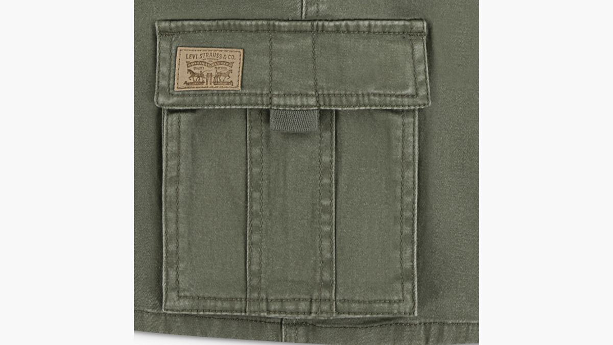 Traditional Cargo Shorts Big Boys 8-20 — Deep Lichen Green - Green