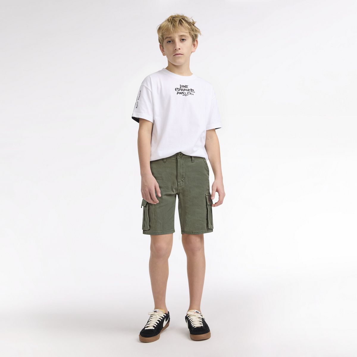 Traditional Cargo Shorts Big Boys 8-20 — Deep Lichen Green - Green