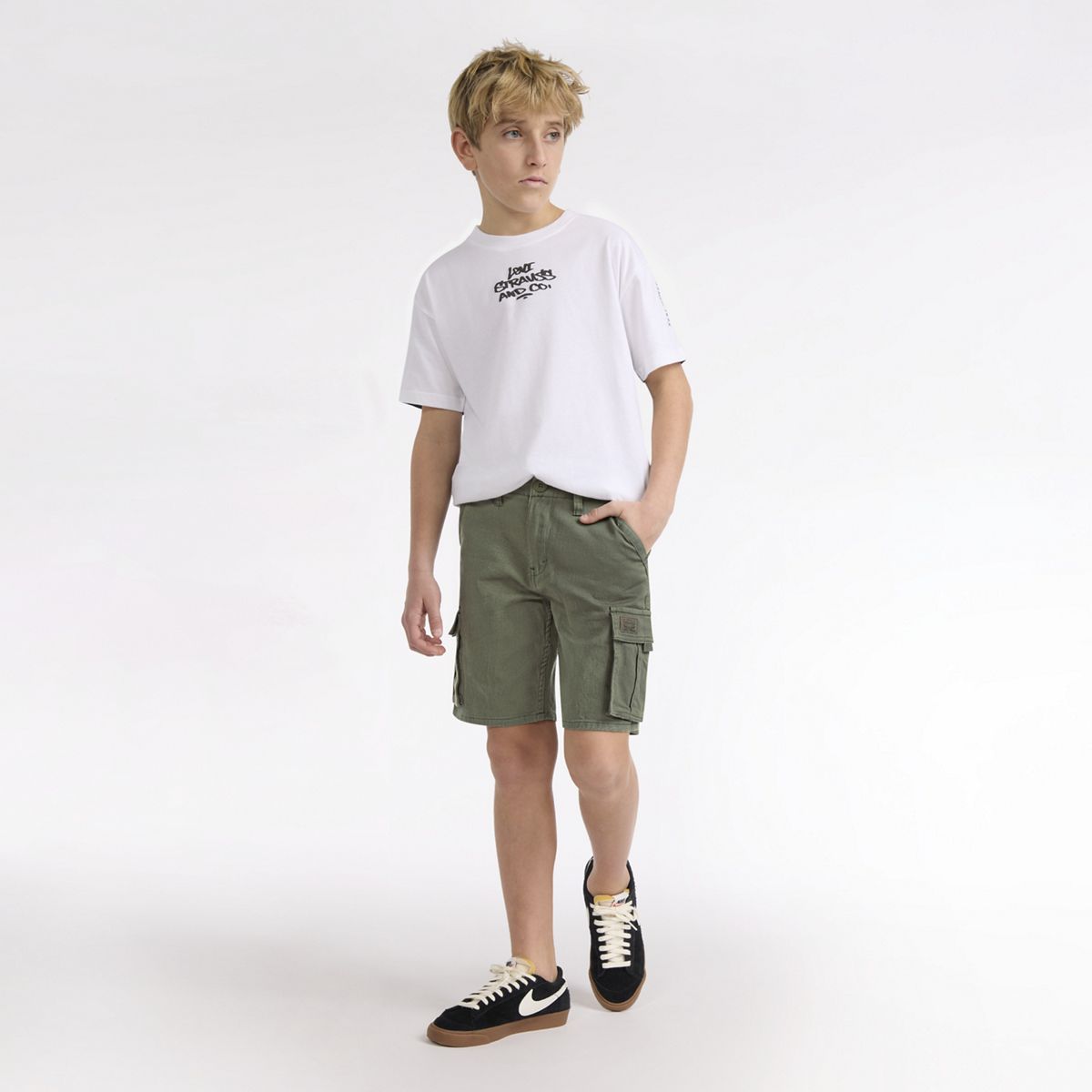 Traditional Cargo Shorts Big Boys 8-20 — Deep Lichen Green - Green