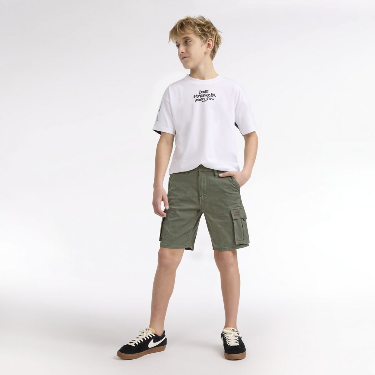 Traditional Cargo Shorts Big Boys 8-20 — Deep Lichen Green - Green
