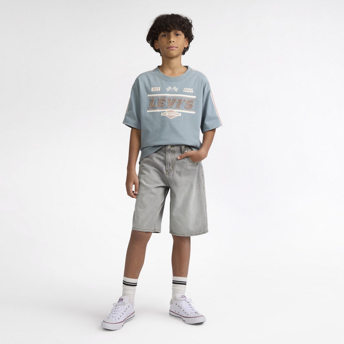 Traditional Cargo Shorts Big Boys 8-20 — Boulder - Light Wash