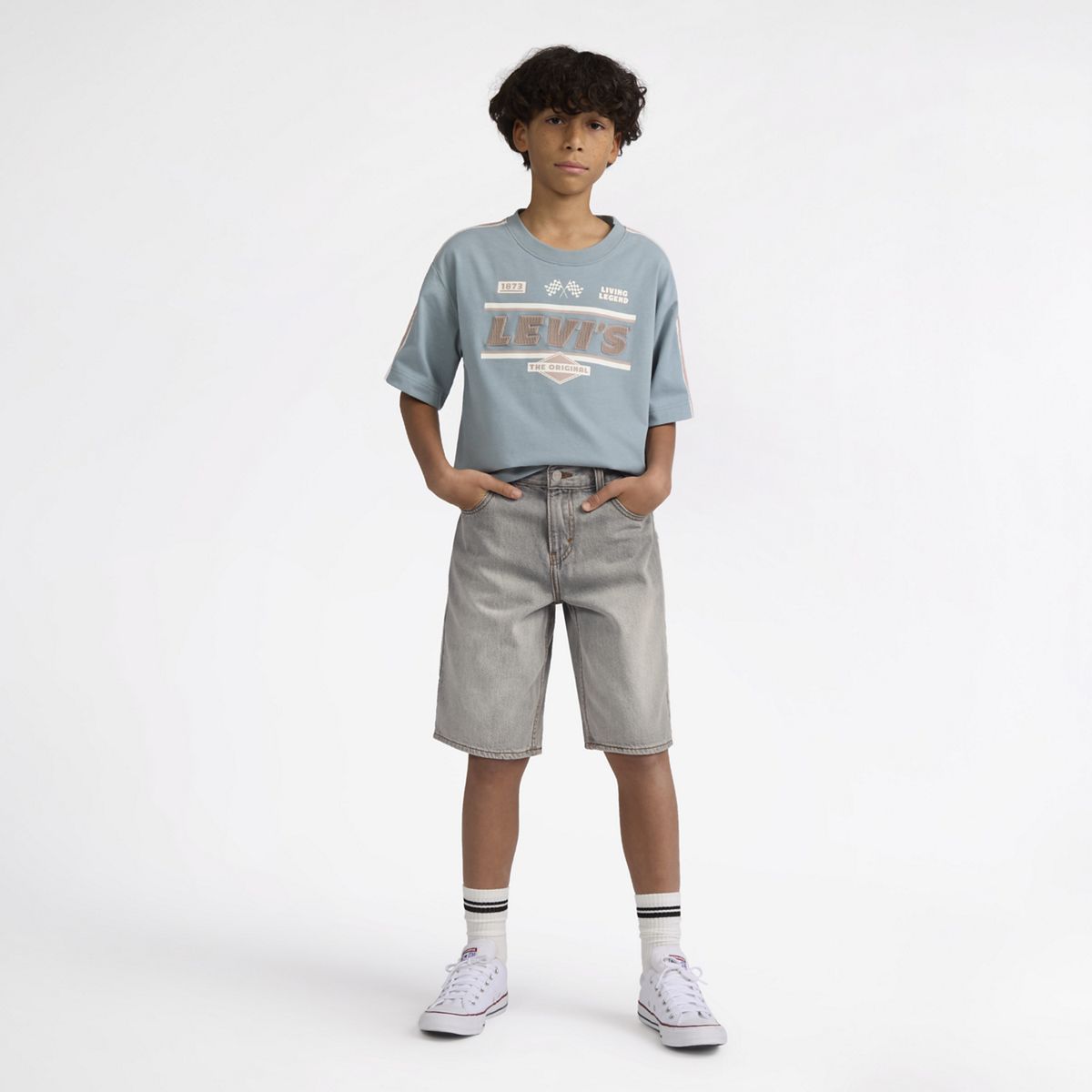 Traditional Cargo Shorts Big Boys 8-20 — Boulder - Light Wash