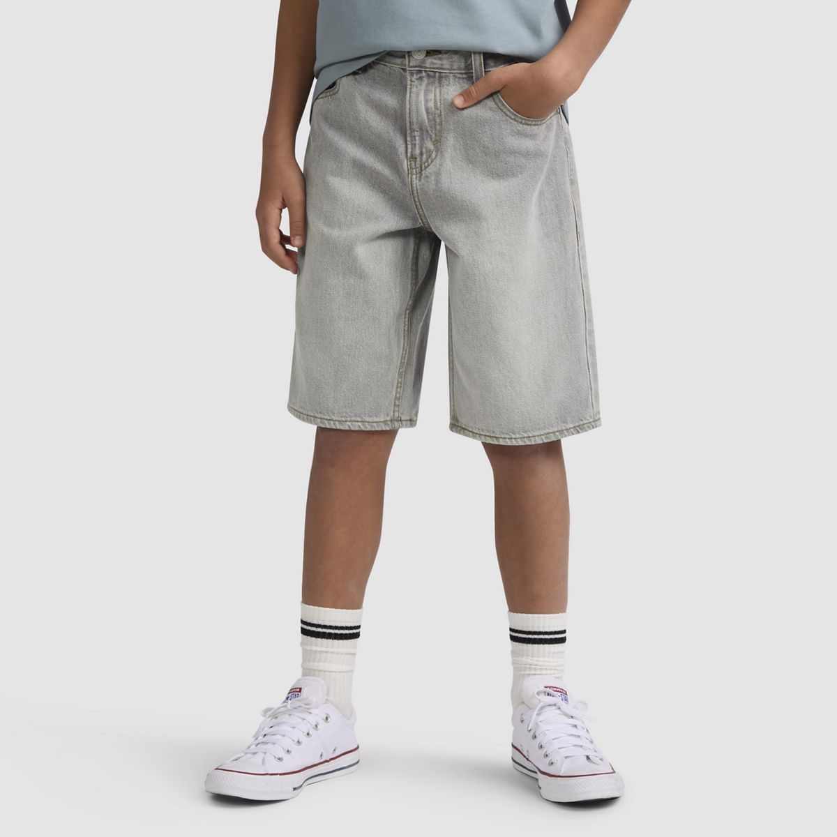 Traditional Cargo Shorts Big Boys 8-20 — Boulder - Light Wash