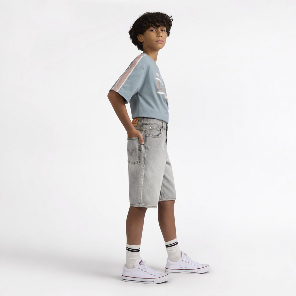 Traditional Cargo Shorts Big Boys 8-20 — Boulder - Light Wash