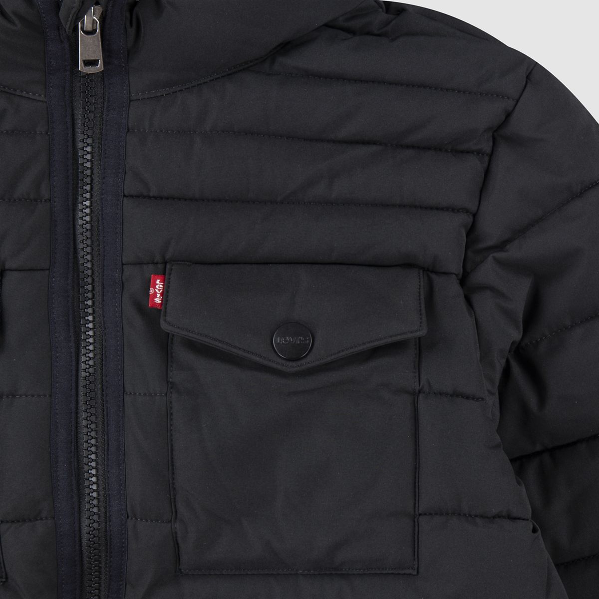 Heavy Weight Puffer Jacket Big Boys 8-20 — Black