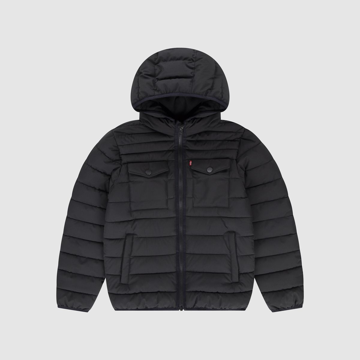 Heavy Weight Puffer Jacket Big Boys 8-20 — Black