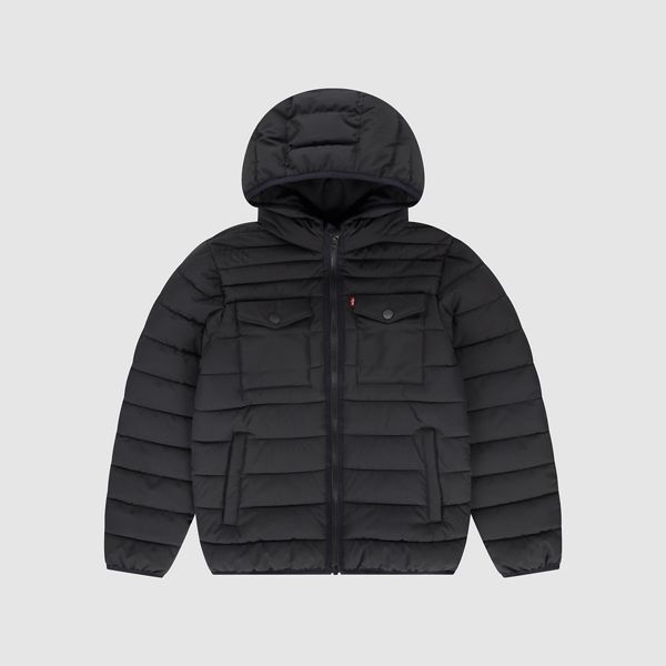 Heavy Weight Puffer Jacket Big Boys 8-20 — Black