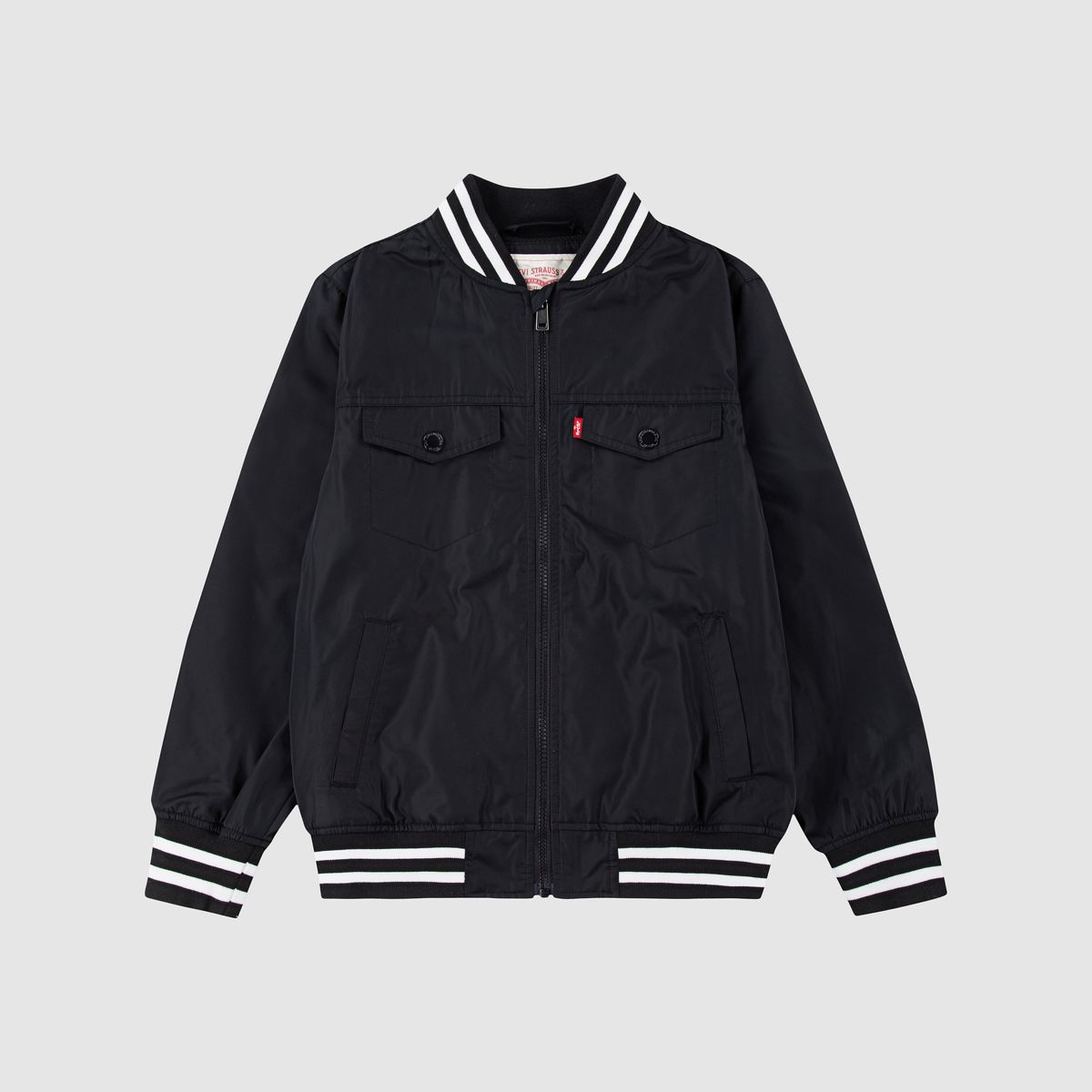 Mesh Lined Bomber Jacket Big Boys 8-20 — Black Stretch