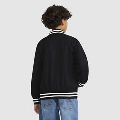 Mesh Lined Bomber Jacket Big Boys 8-20 — Black Stretch 3