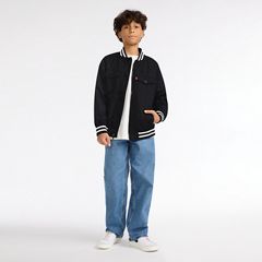 Mesh Lined Bomber Jacket Big Boys 8-20 — Black Stretch 1
