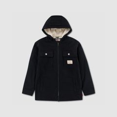 Hooded Sherpa Lined Jacket Big Boys 8-20 — Jet Black - Black 1