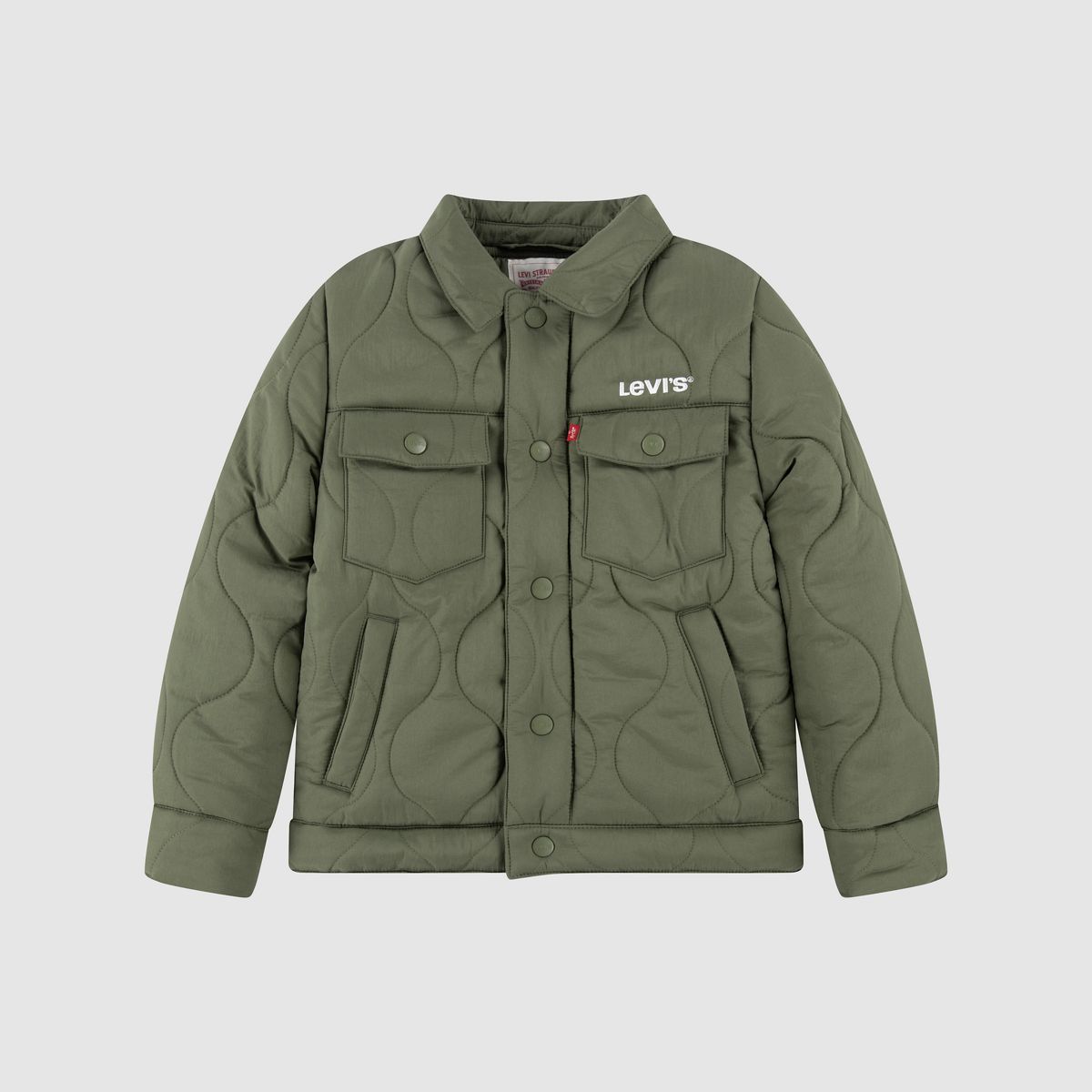 Quilted Trucker Jacket Little Boys 4-7 — Four Leaf Clover - Green