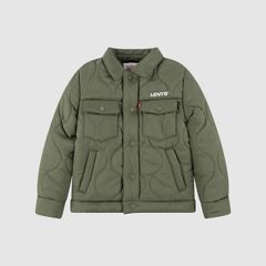 Quilted Trucker Jacket Little Boys 4-7 — Four Leaf Clover - Green 1