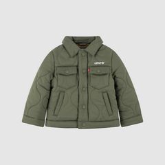Quilted Trucker Jacket Toddler Boys 2T-4T — Four Leaf Clover - Green 1