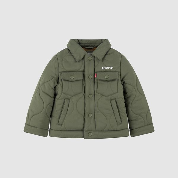 Quilted Trucker Jacket Toddler Boys 2T-4T — Four Leaf Clover - Green