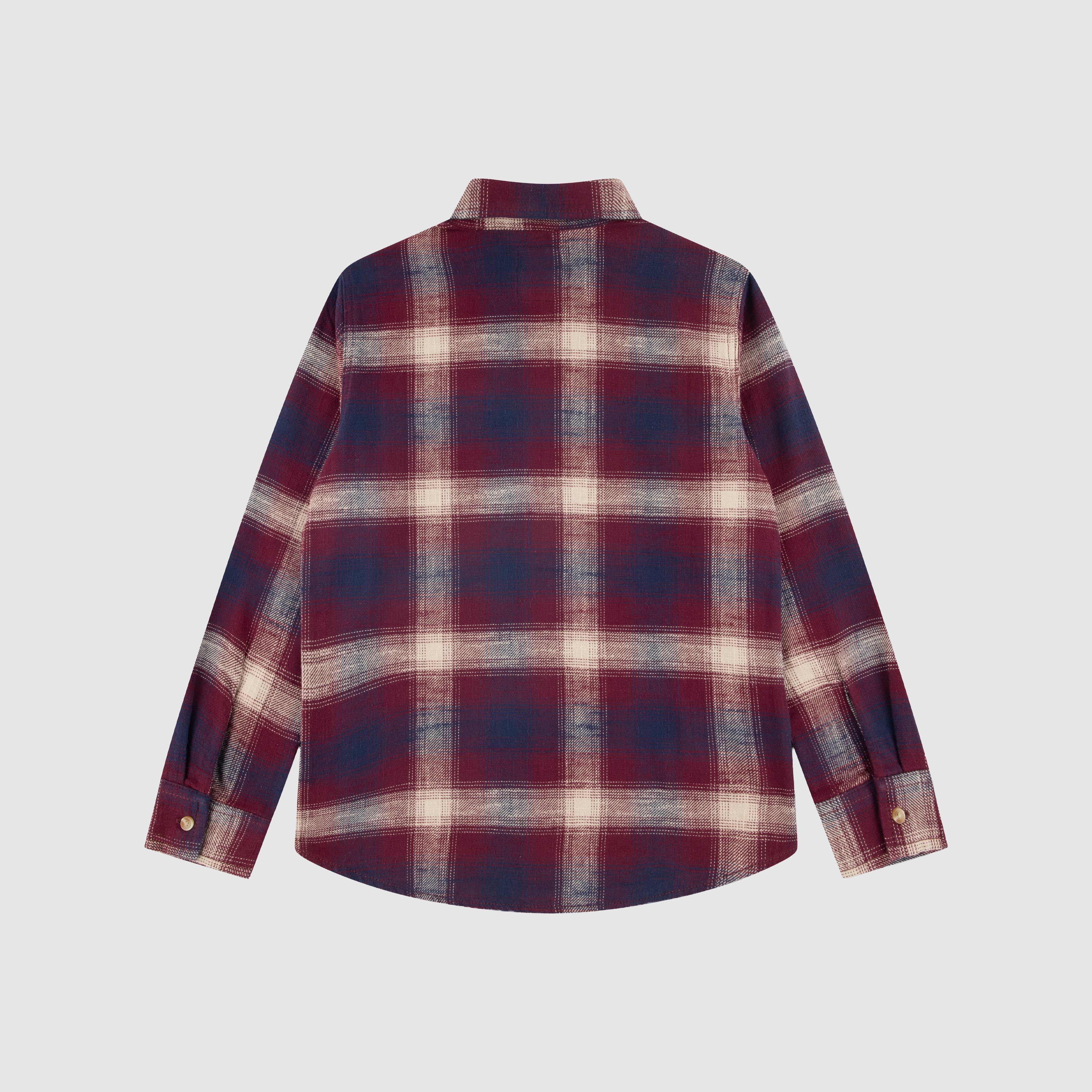 Shadow Plaid Shirt Big Boys 8-20 2