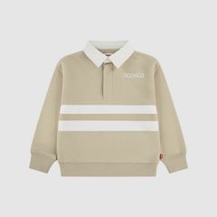 Striped Rugby Sweatshirt Toddler Boys 2T-4T — Fields Of Rye - Brown 1